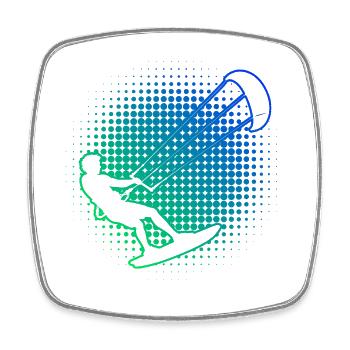 The water sports enthusiasts and kitesurfing go together - Square fridge magnet - white - Front