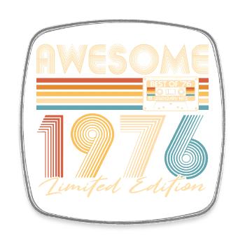 50 Birthday 50 Years 1976 Vintage Born - Square fridge magnet - white - Front