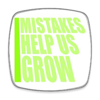 Mistakes Help Us Grow Lustig Motivational Wachstum - Viereckiger Kühlschrankmagnet - Weiß - Vorne