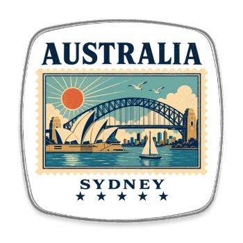 Sydney Harbour Magic as a travel brand - Square fridge magnet - white - Front