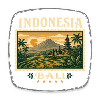 Bali tropical magic in retro style - Square fridge magnet - white - Front