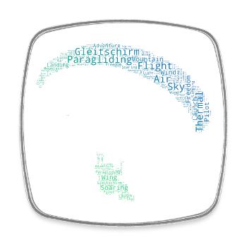 Gift idea for a paraglider with paragliding - Square fridge magnet - white - Front