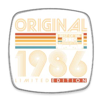 40 ans 40 ans 1986 Vintage Né - Magnet carré - blanc - Devant