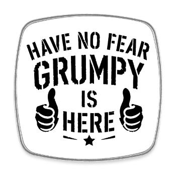 Lustiges Grumpy Vintage Design mit Daumen hoch - Magnet carré - blanc - Devant