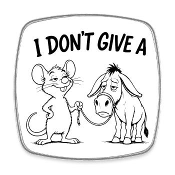 T-shirt classique Drôle de Souris & Âne avec de l’humour - Magnet carré - blanc - Devant