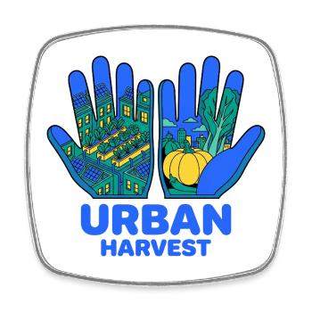 Jardin urbain Harvest Hands - Magnet carré - blanc - Devant