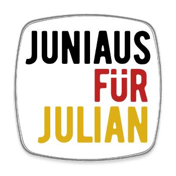 JuniAUS für JuliAN - Fußball Banner 2026 - Viereckiger Kühlschrankmagnet - Weiß - Vorne