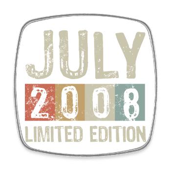 Limited Edition July 2008 Geburtstag Geschenk - Viereckiger Kühlschrankmagnet - Weiß - Vorne