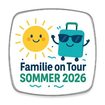 Sommerfamilie on Tour 2026 - Viereckiger Kühlschrankmagnet - Weiß - Vorne