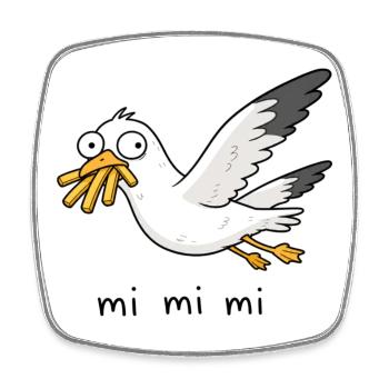 Mi Mi Mi Mouette - Magnet carré - blanc - Devant