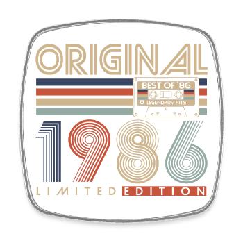 40 Geburtstag 40 Jahre 1986 Jahrgang geboren - Viereckiger Kühlschrankmagnet - Weiß - Vorne