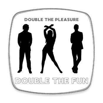 Double le plaisir Double le plaisir - Magnet carré - blanc - Devant