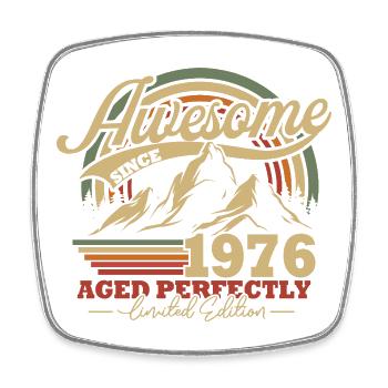1976 Vintage Vintage Birthday Retro - Square fridge magnet - white - Front