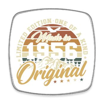 70e anniversaire 1956 Cadeau vintage vintage - Magnet carré - blanc - Devant