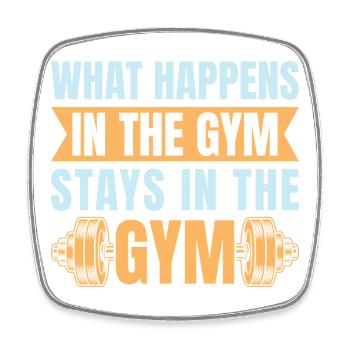 Motivation fitness Bodybuilder : que se passe-t-il en salle de sport - Magnet carré - blanc - Devant