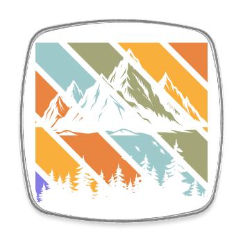 Hiking Mountain Trail Backpacking Outdoors Poaching - Square fridge magnet - white - Front