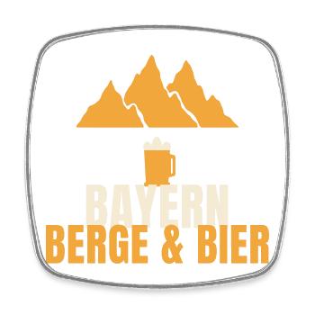 Bayern Berge und Bier Spruch bayrisch Geschenk - Viereckiger Kühlschrankmagnet - Weiß - Vorne