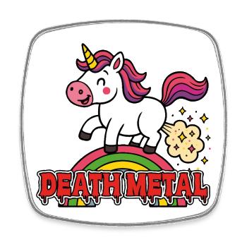 Death Metal Unicorn – Le doux rencontre le dur - Magnet carré - blanc - Devant