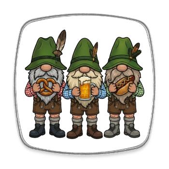 Remplacement des costumes traditionnels du Festival folklorique Gnome Lederhosen - Magnet carré - blanc - Devant