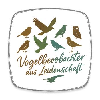 Vogelbeobachter aus Leidenschaft - Viereckiger Kühlschrankmagnet - Weiß - Vorne