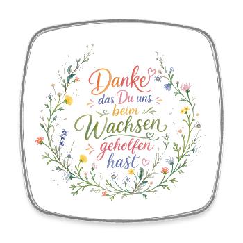 Danke Das Du Uns Beim Wachsen Geholfen Hast - Viereckiger Kühlschrankmagnet - Weiß - Vorne