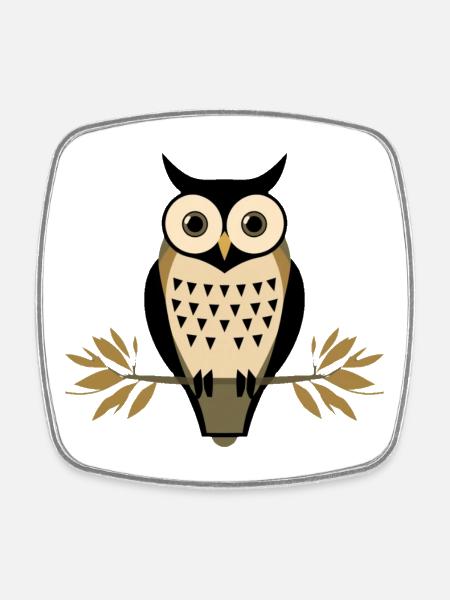 Urban Owl Nature Symbol Streetwear - Square fridge magnet - white