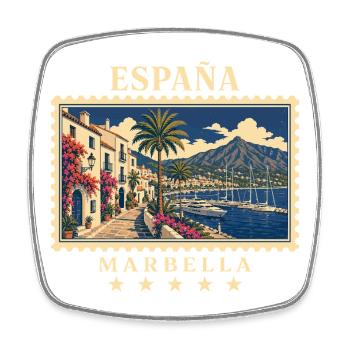 Spanien Marbella Vintage Reisemarke - Viereckiger Kühlschrankmagnet - Weiß - Vorne