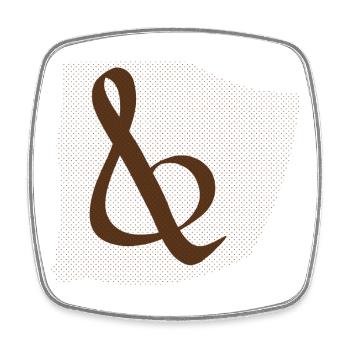 Brown Ampersand Pattern - Square fridge magnet - white - Front