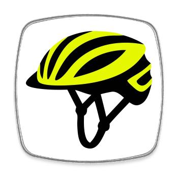 Yellow Bicycle Helmet Graphic - Square fridge magnet - white - Front