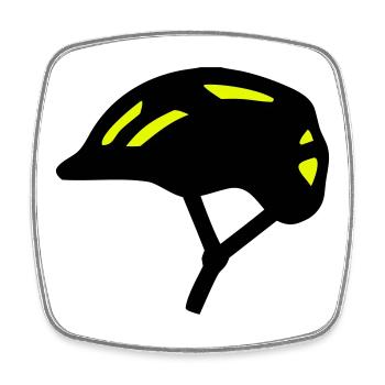 Silhouette du casque de vélo - Magnet carré - blanc - Devant