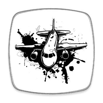 Aircraft - Square fridge magnet - white - Front