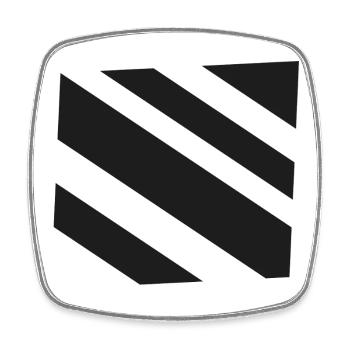 Motif diagonal noir blanc - Magnet carré - blanc - Devant