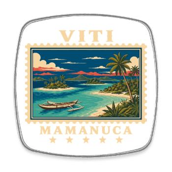 Marque de voyage vintage Mamanuca aux Fidji - Magnet carré - blanc - Devant