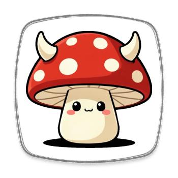 Graphique Cottagecore de Dark Mushroom Mischief - Magnet carré - blanc - Devant