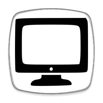 Retro Computer Bildschirm weiß Vintage 80er 90er  - Viereckiger Kühlschrankmagnet - Weiß - Vorne