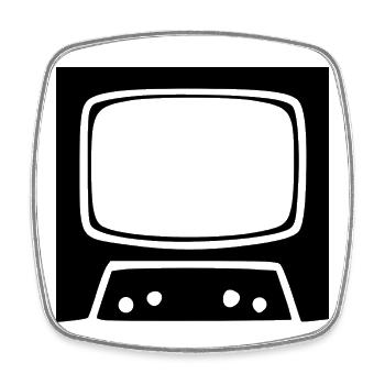 TV rétro vintage années 80 et 90 - Magnet carré - blanc - Devant