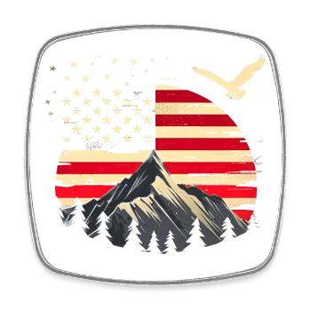 Randonnée Patriotic Mountain Trail Backpacking Americ - Magnet carré - blanc - Devant