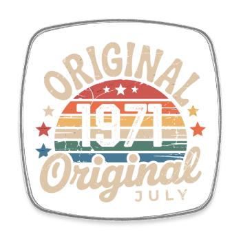Original Juillet 1971 Anniversaire Vintage Retro - Magnet carré - blanc - Devant