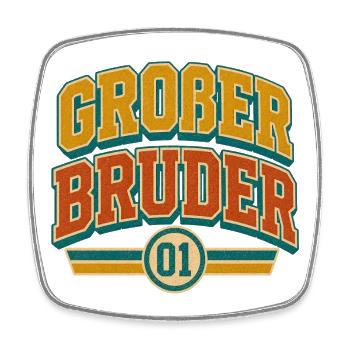 Großer Bruder Retro Typografie - Viereckiger Kühlschrankmagnet - Weiß - Vorne