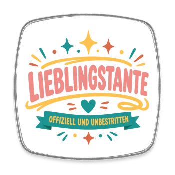 Lieblingstante Offiziell - Viereckiger Kühlschrankmagnet - Weiß - Vorne