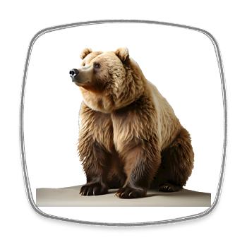 A rattical brown bear - Square fridge magnet - white - Front