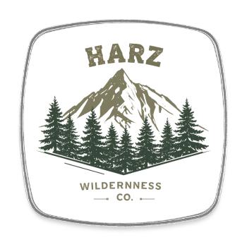 Harz Wilderness Co. | Vintage Mountain - Square fridge magnet - white - Front
