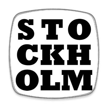 Logo de Stockholm - Magnet carré - blanc - Devant