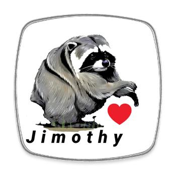 Jimothy Meerkat Heart Design - Square fridge magnet - white - Front