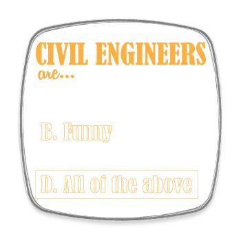 Ingénieur civil sur chantier de construction - Magnet carré - blanc - Devant