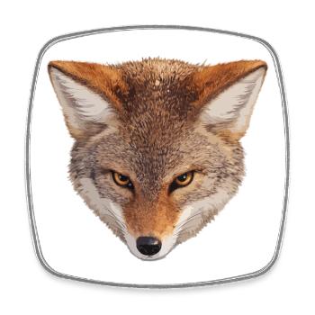 Fox portrait in warm tones - Square fridge magnet - white - Front
