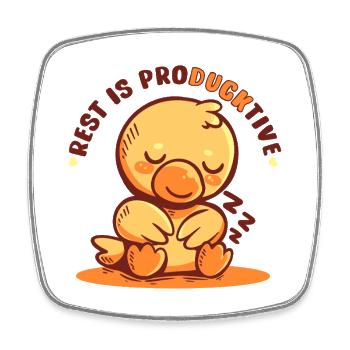 Rest is Producktive - Square fridge magnet - white - Front
