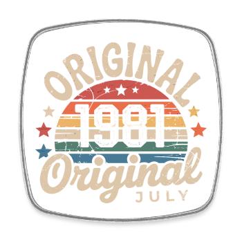 Original Juillet 1981 Anniversaire Vintage Retro - Magnet carré - blanc - Devant