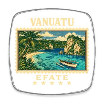 Marque de voyage vintage Vanuatu Efate - Magnet carré - blanc - Devant