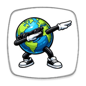 Tasser la terre - Magnet carré - blanc - Devant